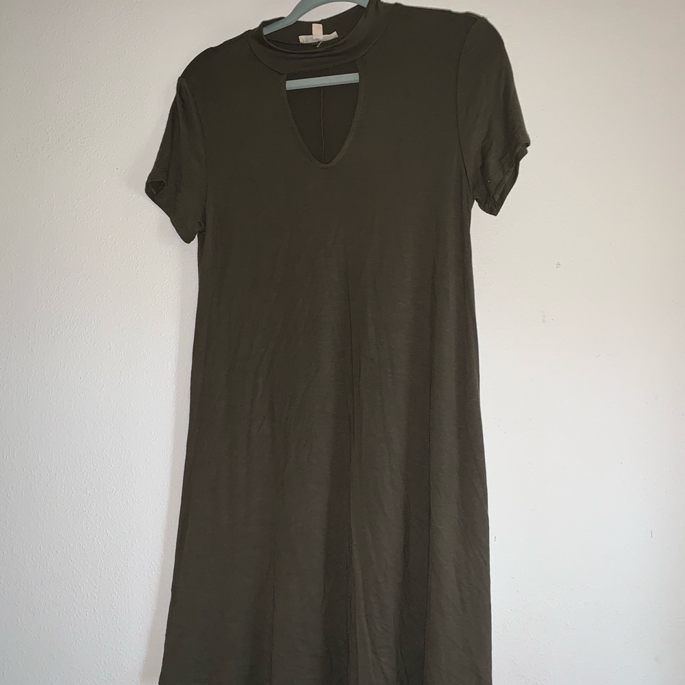 Army Green Key Hole Dress